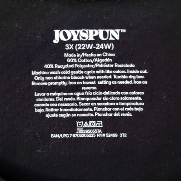 Joyspun Women's Black Crewneck Graphic Short Sleeve Tee - Picture 7 of 13